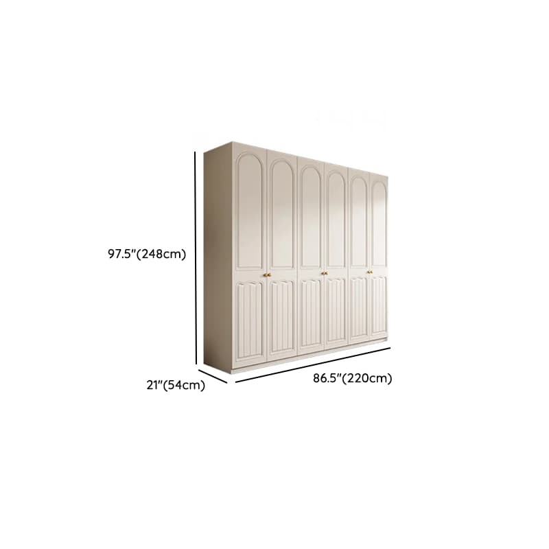 Chalk Minimalist Laminate Cabinet Armoire with Compartments, Interior Shelves, and Clothing Rod - image 24