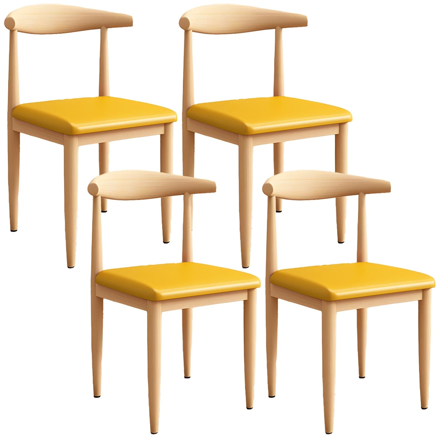 Modern Kitchen Dining Chairs Open Back Dining Chair with Metal Base - image 15