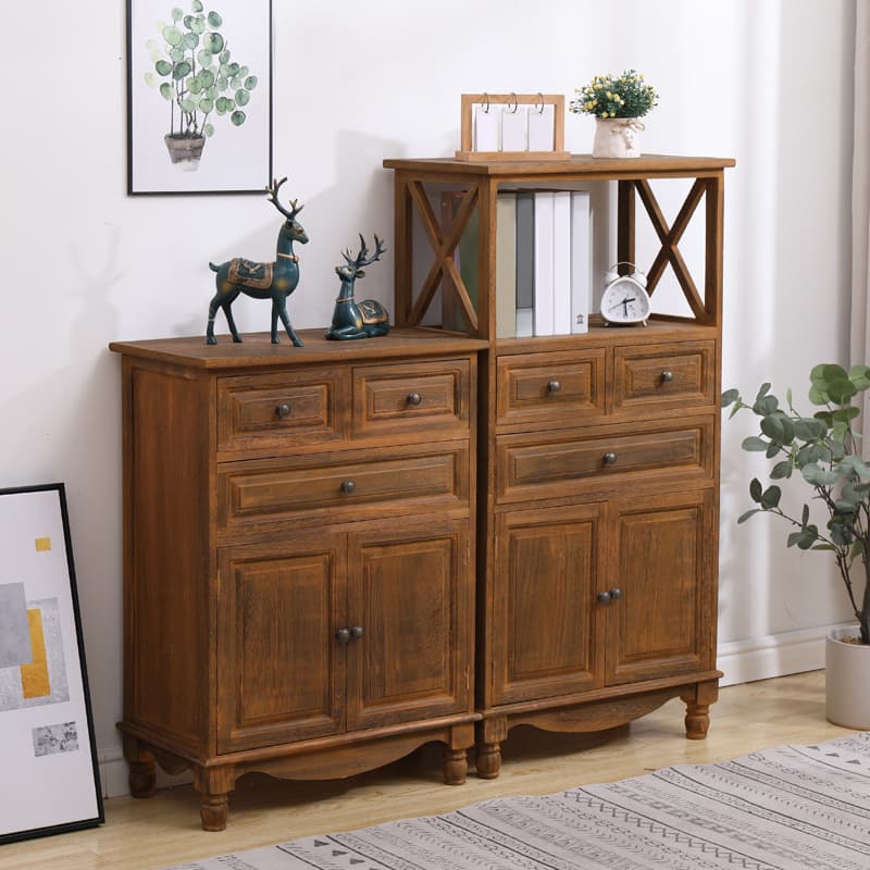 Traditional Wood Server in Espresso with 3 Drawers/4 Drawers/6 Drawers, Cabinet & One Internal Shelf/2 Shelves Included/Not Included - image 10