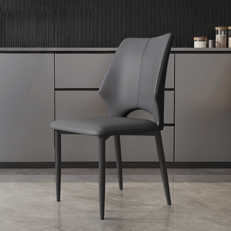 Trendy Winged-back Side Chair in Pu Leather with Midnight Black Alloy Legs, Secure and Stylish - image 5