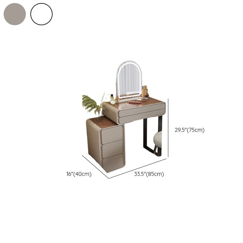 Art Deco Engineered Wood Small Standard Vanity Set with 5 Drawers - image 9
