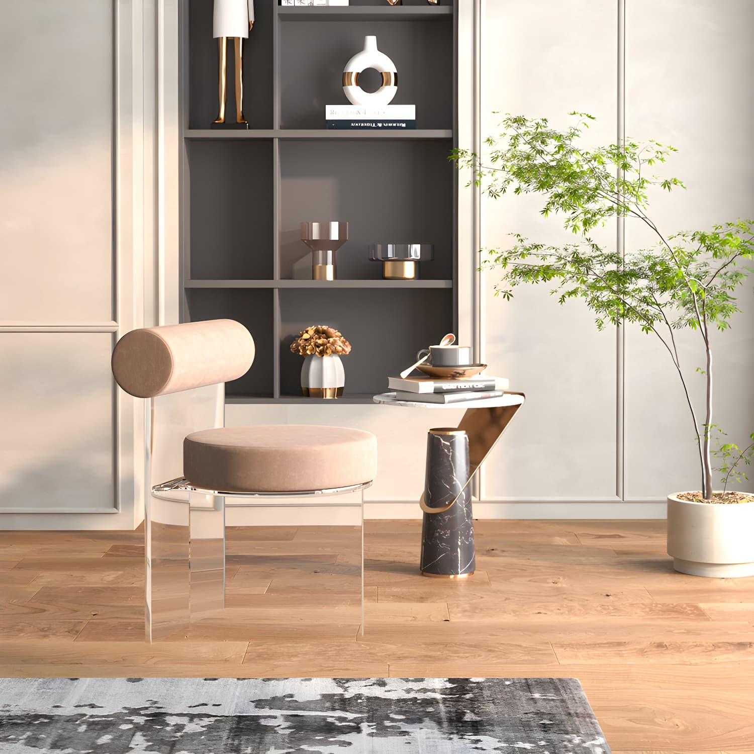 Modern Clear Leg Side Chair with Solid Back and Low Back Heights for Kitchen & Dining - image 17