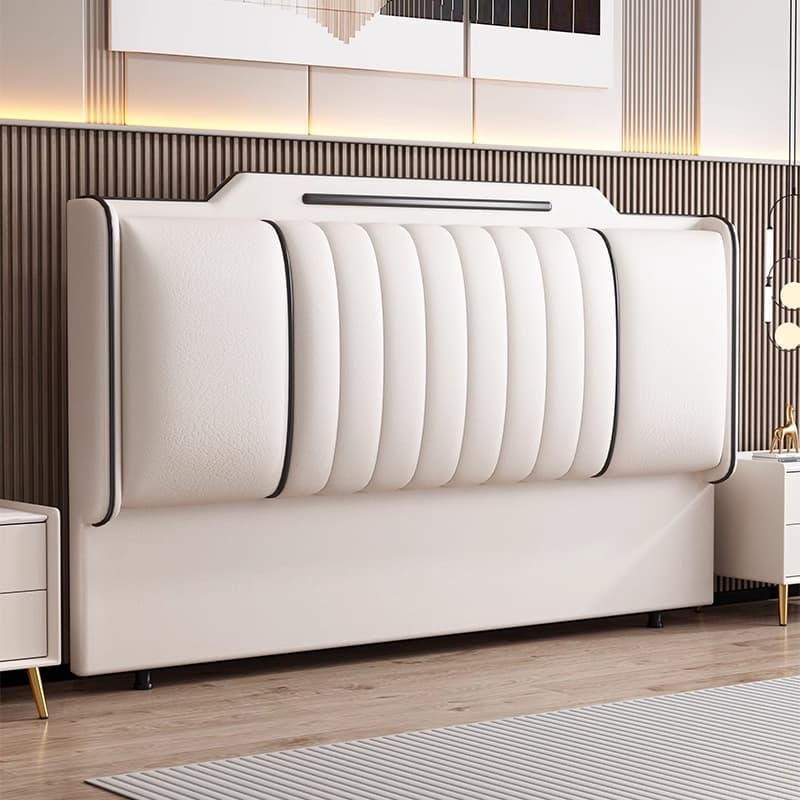 Modish Timber Framed Sponge Filling King(76"W x 80"L)/Queen(60"W x 80"L)/Full(54"W x 75"L) Standard（36-55“） Stepped No Distressing Wingback Headboard