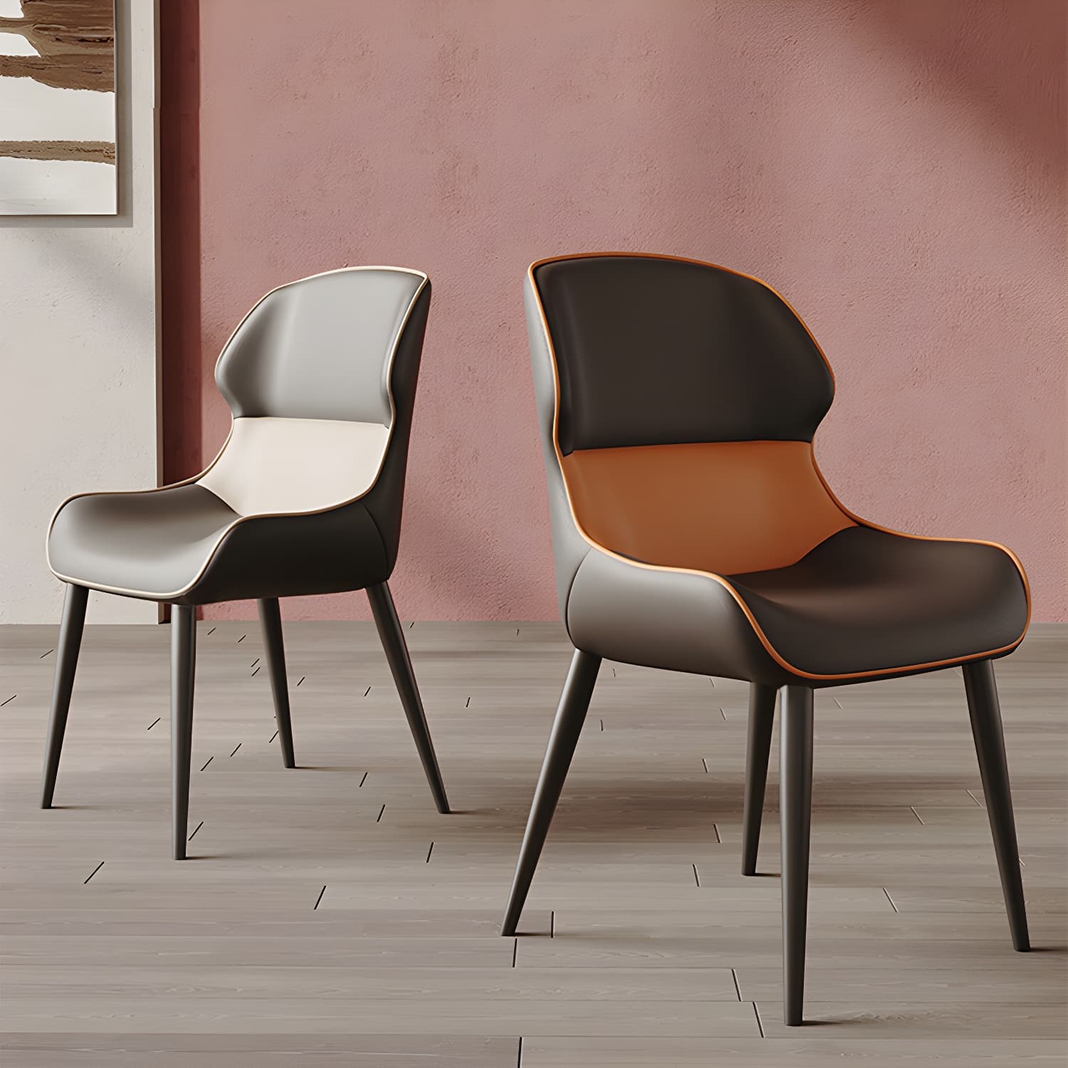Brasserie Contemporary Faux Leather Dining Chair Parsons Chair in Matte Finish - image 20