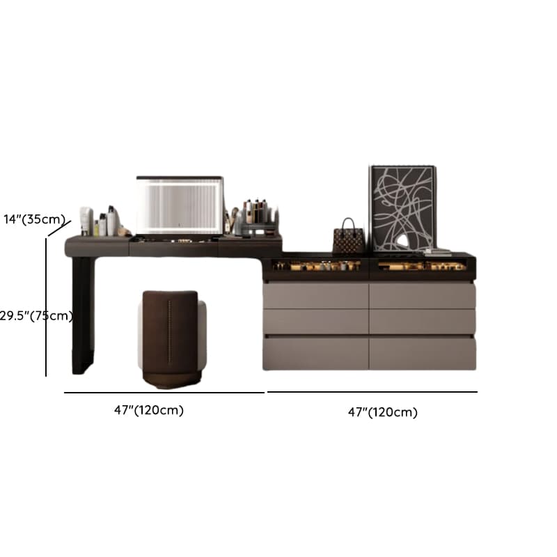 Space-saving Vanity Set with 7/11 Drawers, Lighting, Dividers, 2-in-1 Design, and Adjustable Touch Brightness - image 12