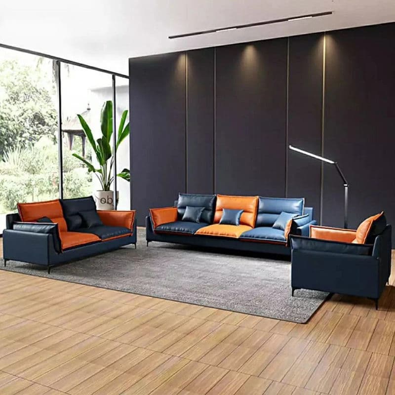 Casual Straight Stain Resistant Sofa in Dark Grey with Horizontal Orientation, Sponge Seat Fill, and Square Arm