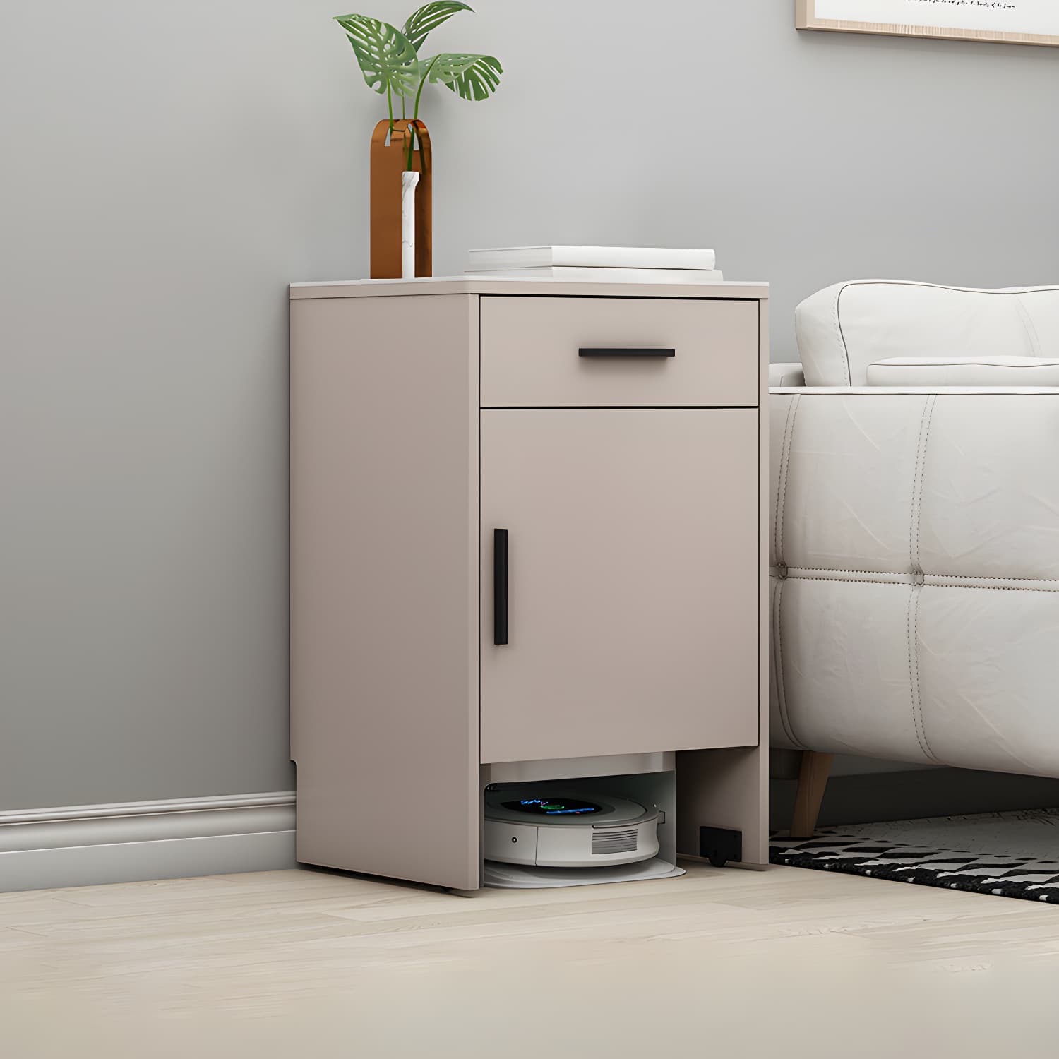 Modern Stone Top Accent Cabinet with Drawer Storage Cabinet 18.9" Long - image 11