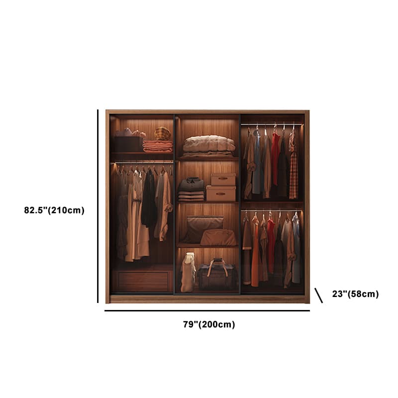 Simple Unfinished Color Wooden Wardrobe Armoire with Hanging Rod, Interior Shelves, Soft Close Drawer & Soft Close Door - image 17