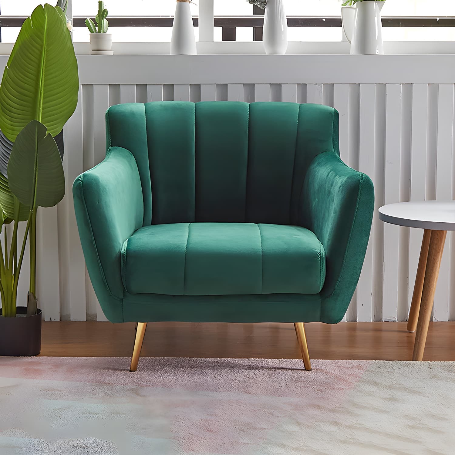 Modern Tight Back Couch Standard Velvet Tuxedo Arm Sofa in Green/Teal/Pink