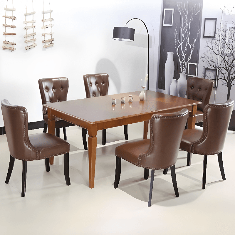 Vintage Secure Bordered Button-tufted Upholstered Side Chair with Wingbacked Chair, Nailhead Detailing and Foot Pads - image 9