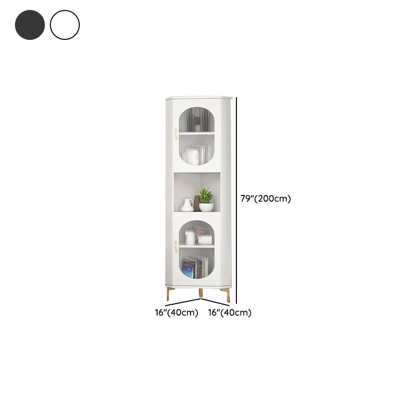Corner Glam Accent Cabinet with Metal Base and Glass Doors, 4 Interior Shelves, and 1 Exterior Shelf - image 13