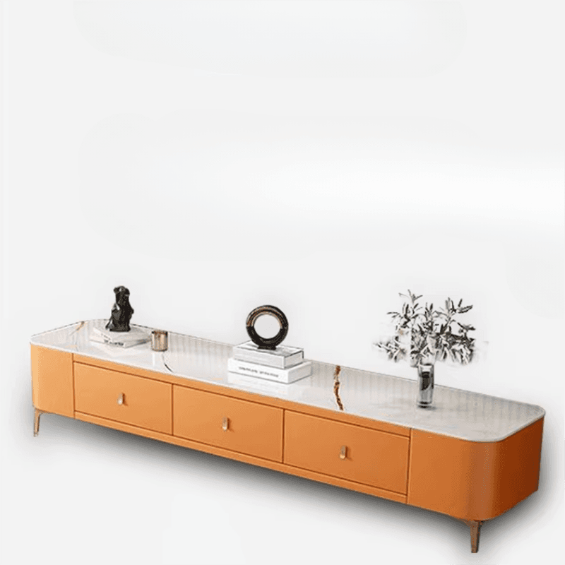Luxurious Rectangular Glass TV Stand with Storage Drawers, 11.8"W x 15.4"H - image 9