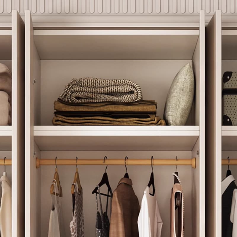 Modish Manufactured Wood Independent Armoire Cabinet with Soft Close Drawer, Soft Close Door, Interior Shelves, and Clothing Rod - image 8