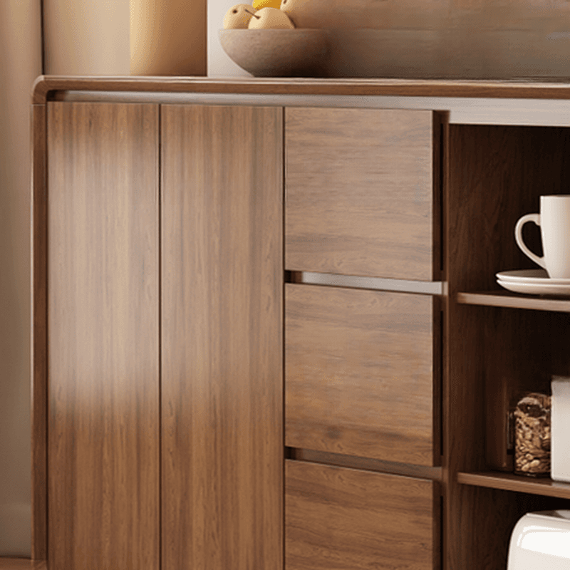 Sepia Simplistic Sideboard with 3 Drawers, Standard Size, Adjustable Shelving, and Multiple Doors Storage Cabinets - image 7