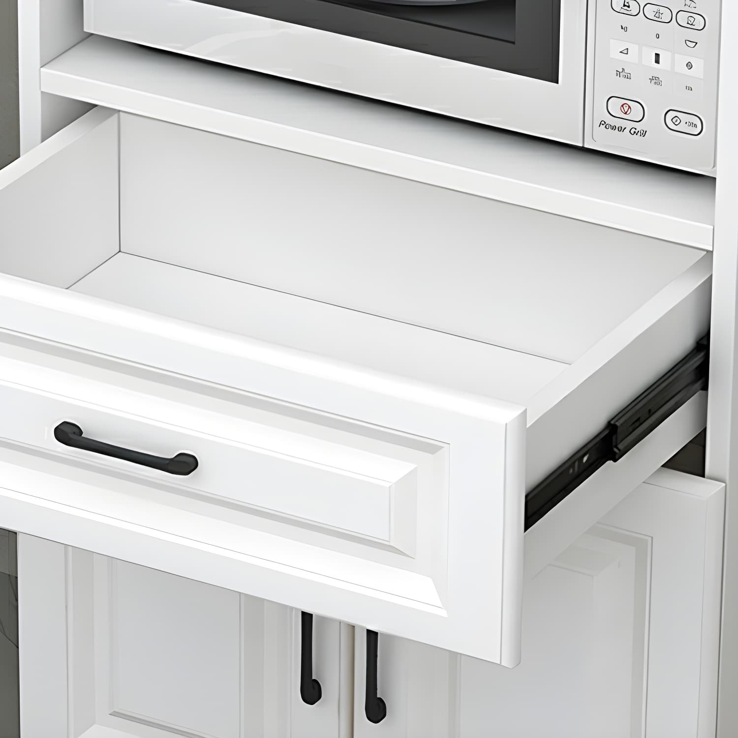 Wood Glam Server with Cabinets and Drawers - Narrow Size - Stylish and Functional - image 9