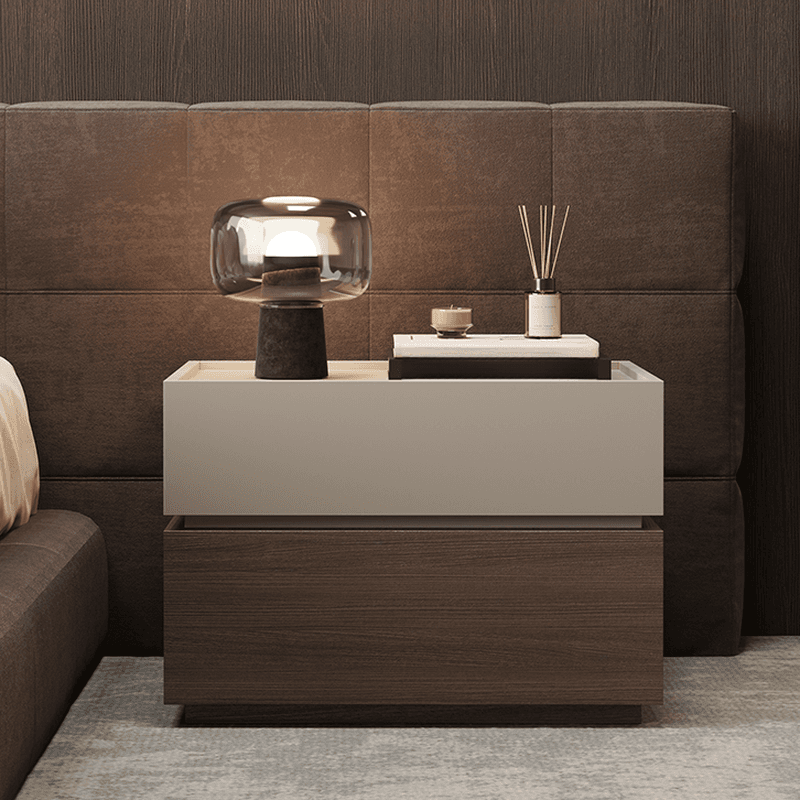 Organic Modern Nightstand With Drawer Organization Featuring 2 Drawers and Real Wood Countertop - image 10