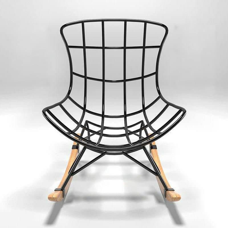 Modern Upholstered Rocking Chair with Natural Wood Legs and Arms, Complete with Ottoman - image 13