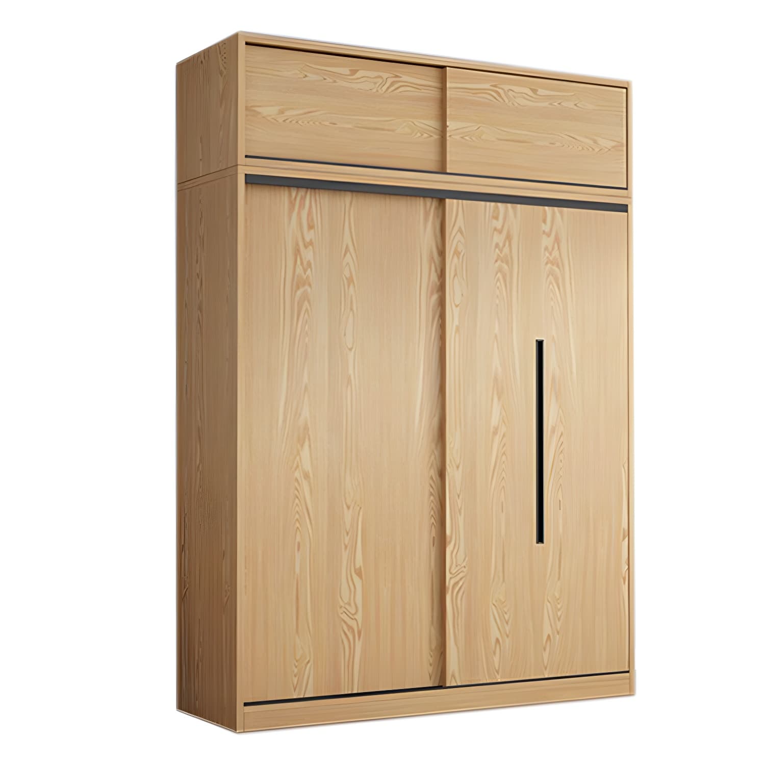 Contemporary Wood Sliding Cloth Rod Included Wardrobe for Bedroom - image 5