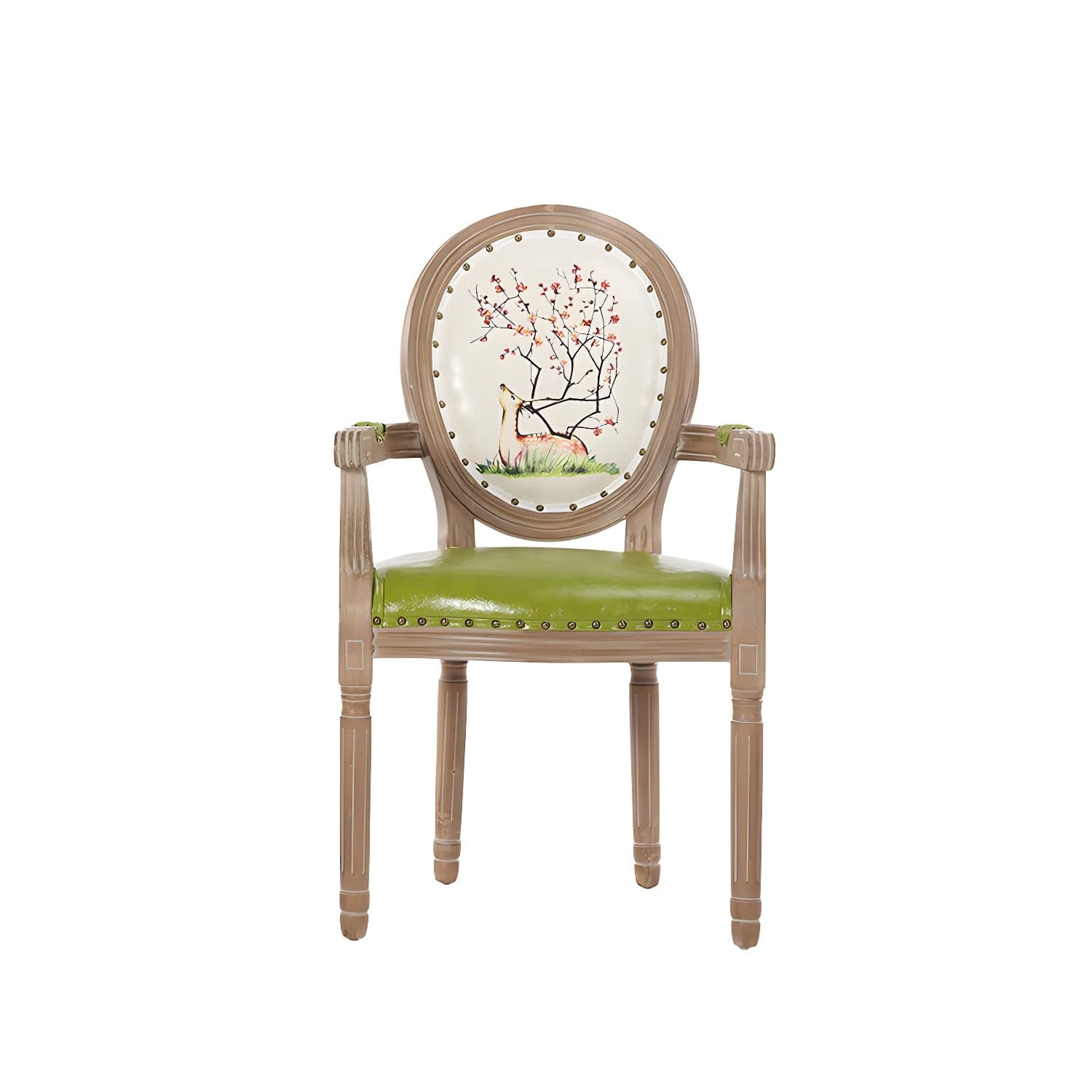 French Country Upholstered Armless Chair Home Solid Wood Dining Chair - image 12