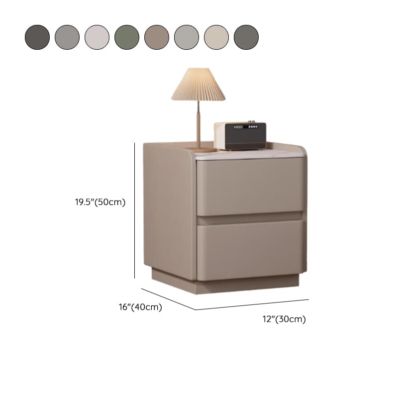 Modern Simple Style Bedside Cabinet Nightstand with 2 Drawers and Stone Countertop - image 14