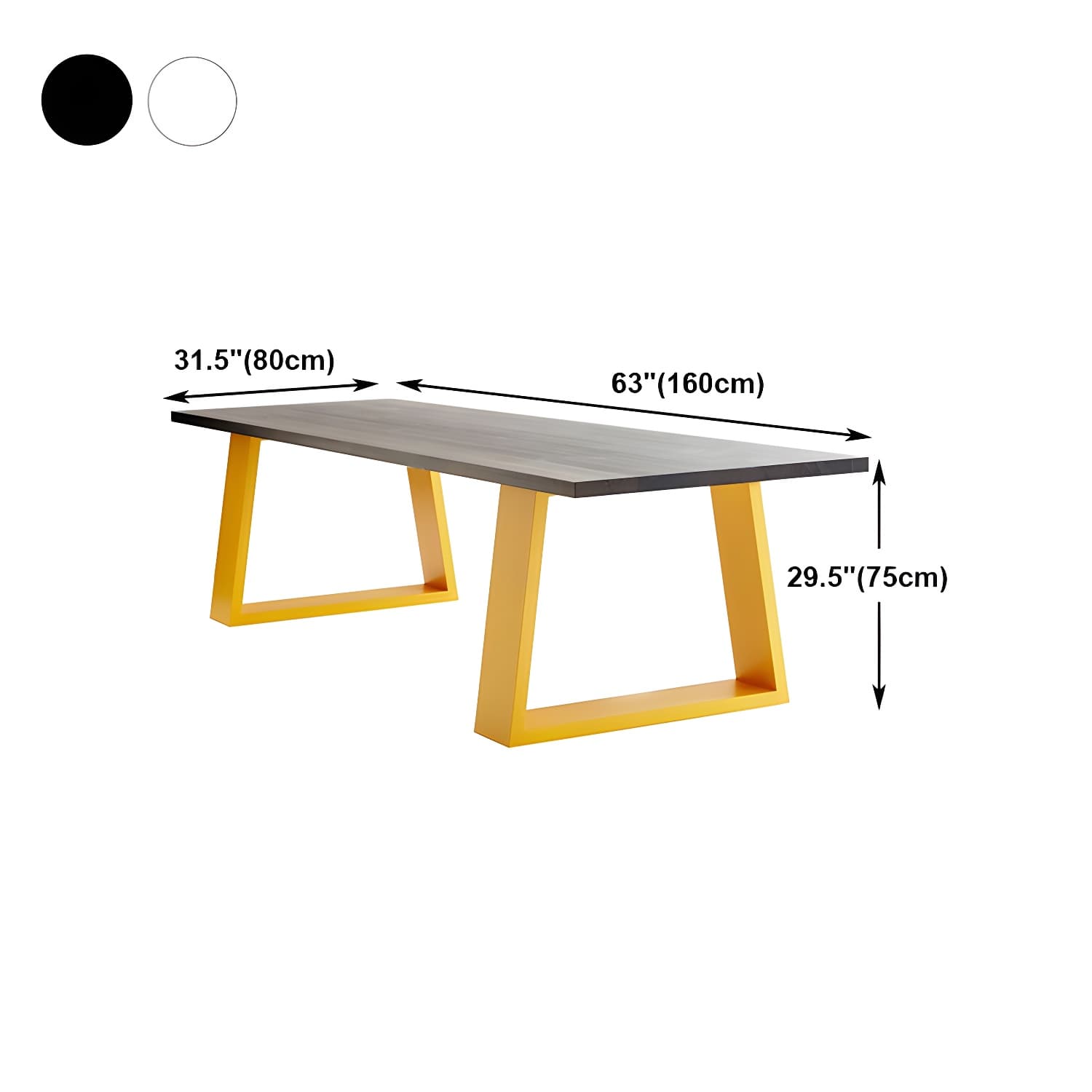 Contemporary Rectangle Dining Table Solid Wood Top Table with Sled Base - image 12