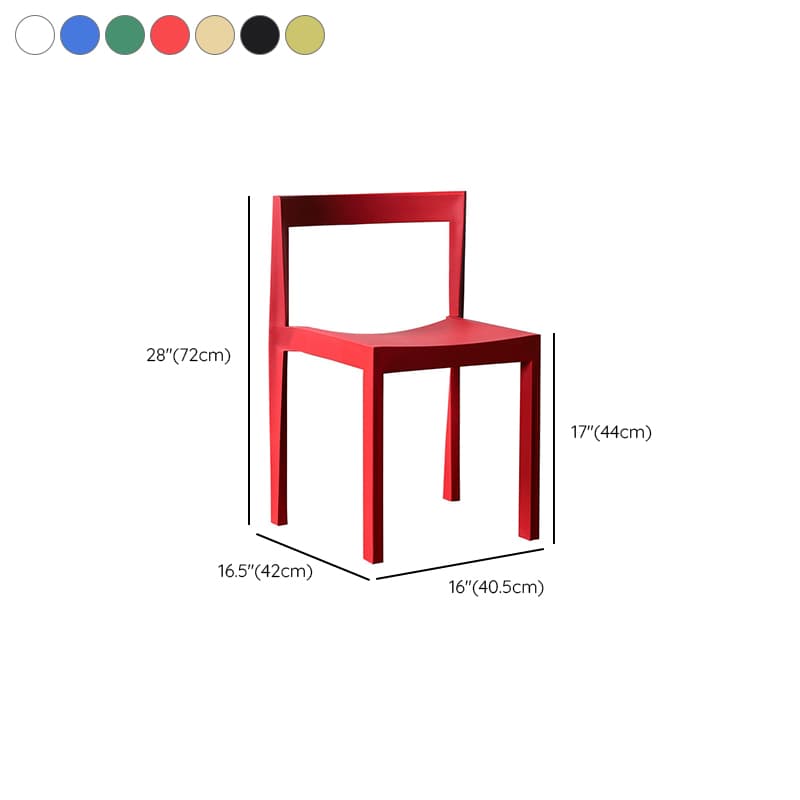 Simplistic Side Chair with Cerulean/Olive Green/Crimson Polymer Legs and Stackable Uncovered Back - image 14