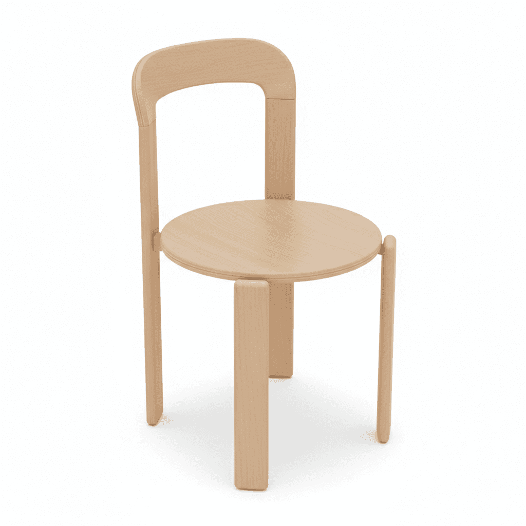 Scandinavian Natural Wood Armless Kitchen Chair 15.3inch Wide Non-Swivel 1 Piece - image 16