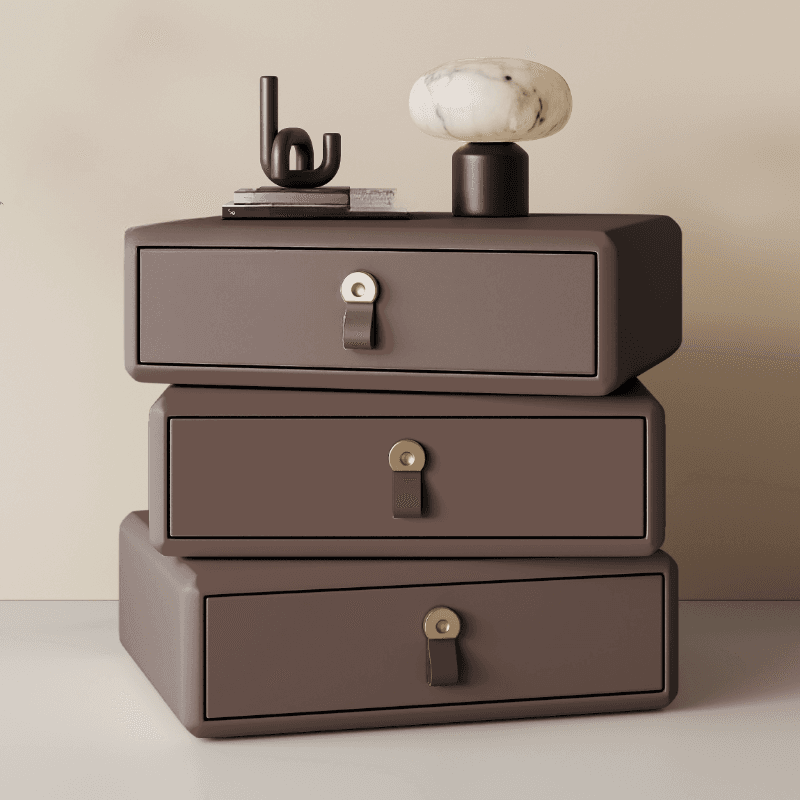 Organic Modern Nightstand With Drawer Organization Featuring 3 Drawers and Pleather Countertop - image 3
