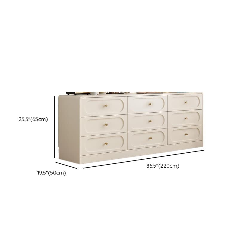 Chalk Casual Composite Wood Console Dresser with 9/6 Drawers in Horizontal Design - image 22