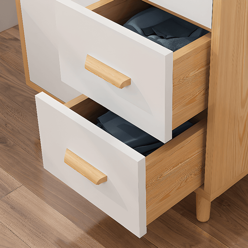 Natural Finish Self-supporting 2-Drawer Wardrobe in Solid and Manufactured Wood - image 4