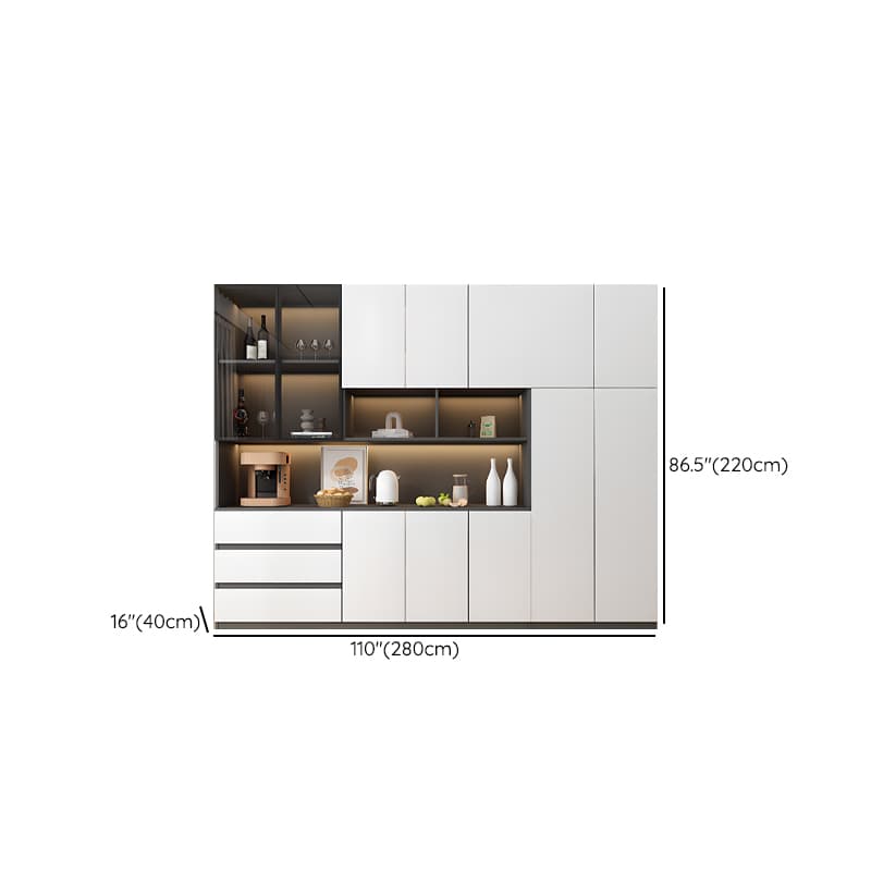 Two Toned Unclosed & Self-supporting Wide Sideboard with 2 Shelves & Benchtop - image 35