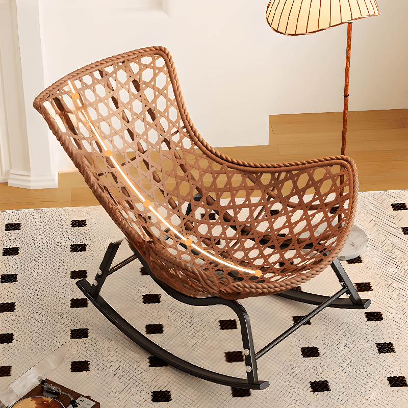 Trendy Upholstered Rocking Chair with Plush Cushioning - image 10