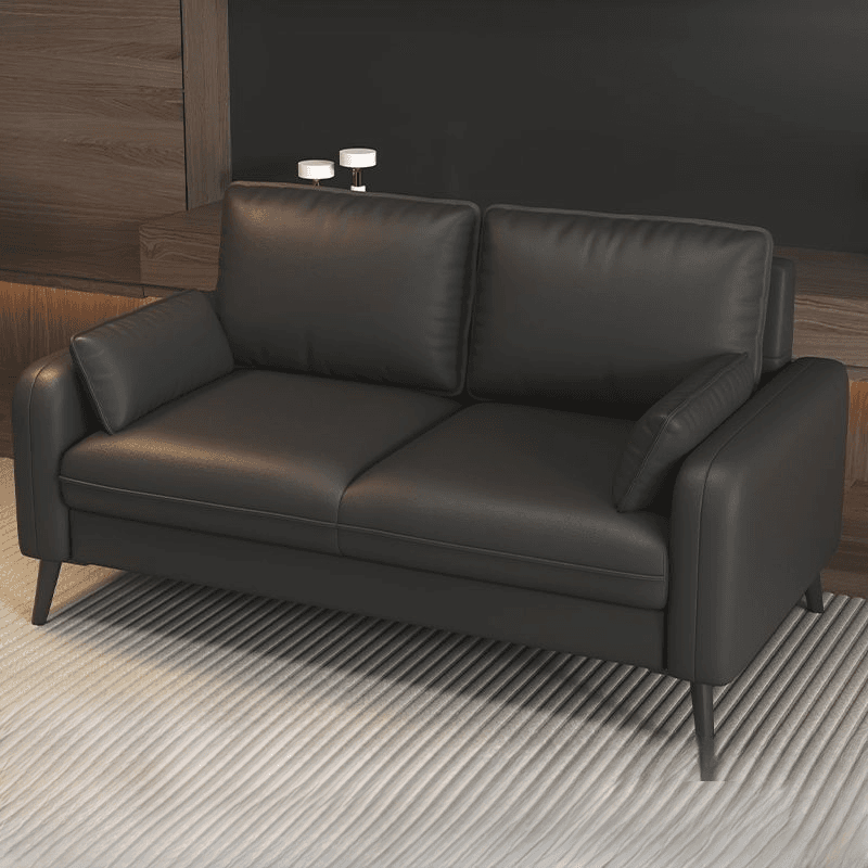 Contemporary Scratch-immune Solid Color Cerulean/Olive Green/Amber Color Loveseat for Seats 2 with Pillow Back and Square Arm - image 8