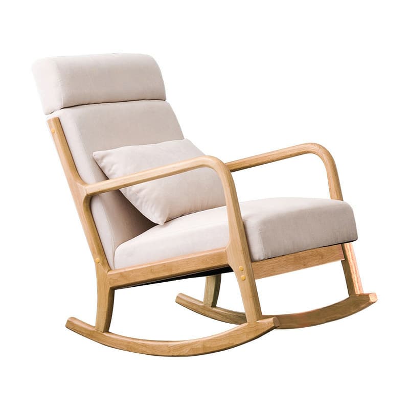 Nordic Natural Cotton Stationary Rocking Couch Chair with Back - image 17