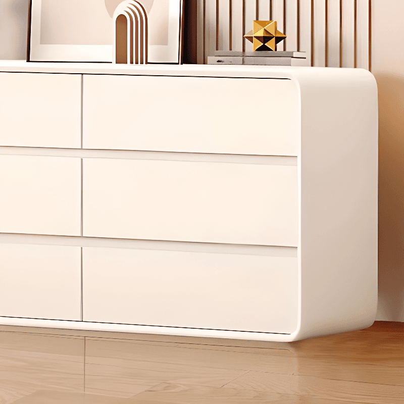 Art Deco Horizontal Console Dresser in Natural Wood with 6/8 Drawers - image 8