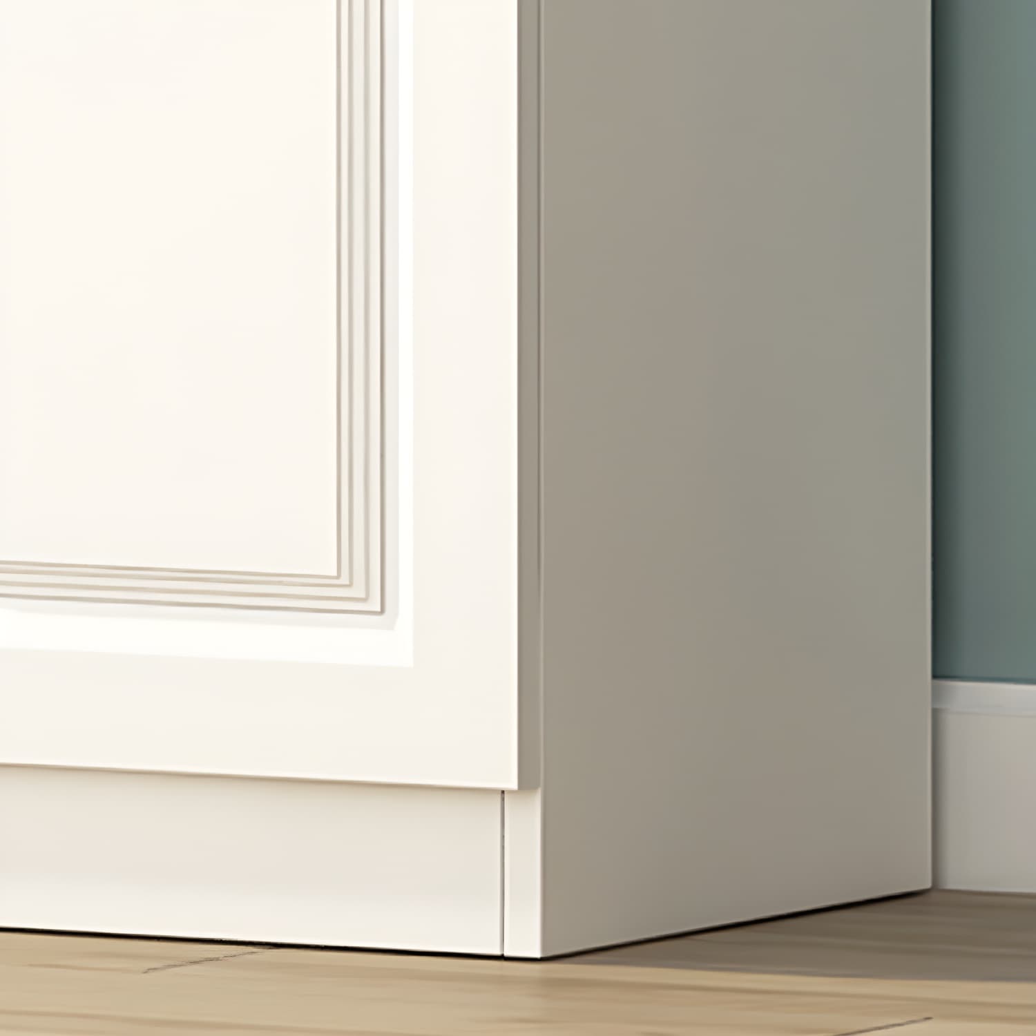 White Modern Wood Wardrobe Armoire with Clothing Rod and Shelves - image 7