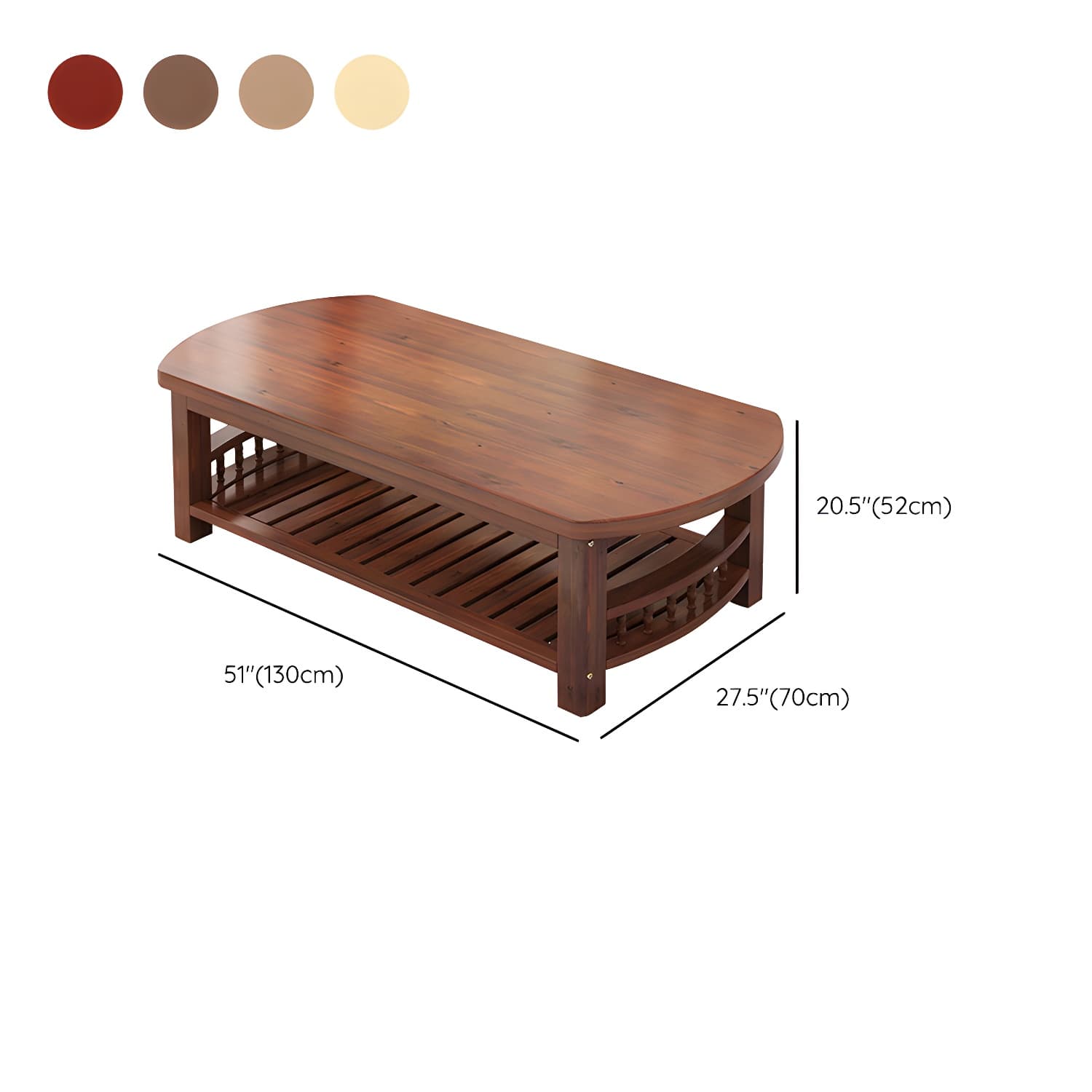 Contemporary Coffee Table Storage Solid Wood Coffee Cocktail Table - image 18
