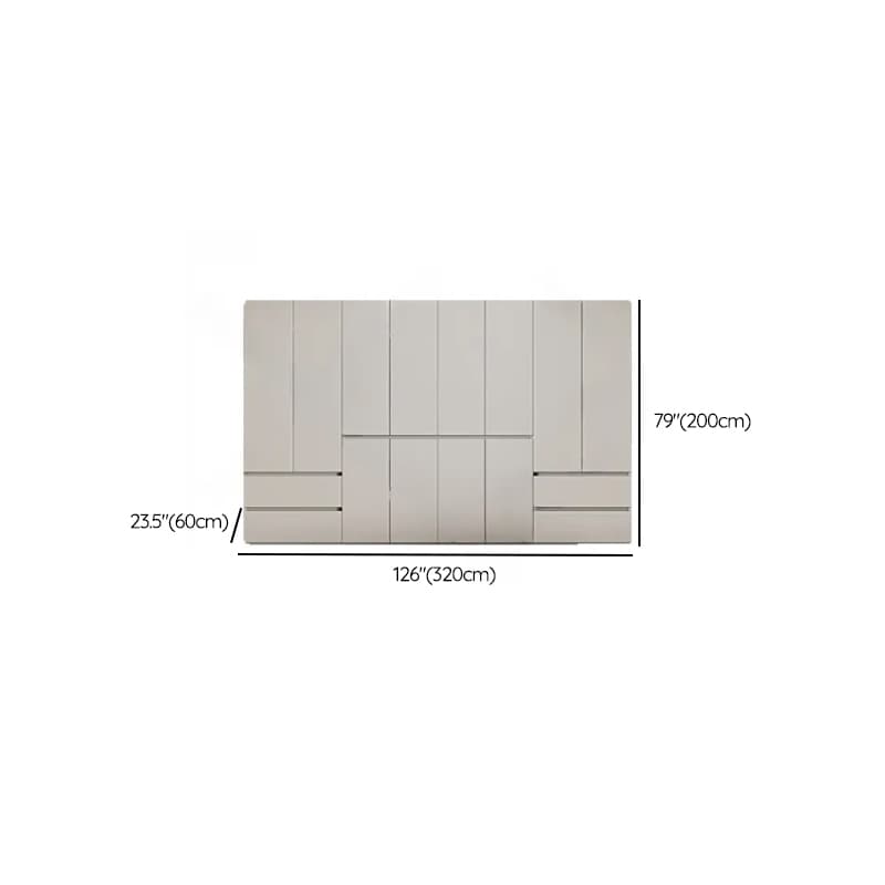 Cream Trendy Reclaimed Wood Wardrobe Armoire with Soft Close Drawer, Soft Close Door, Interior Shelves, and Clothing Rod - image 79