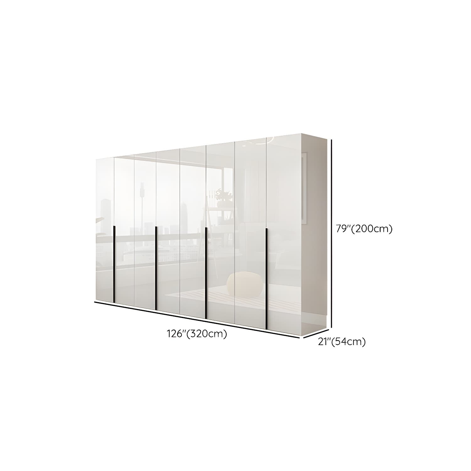 Hinged Wardrobe Armoire with Shelves White Wardrobe Closet for Home - image 19