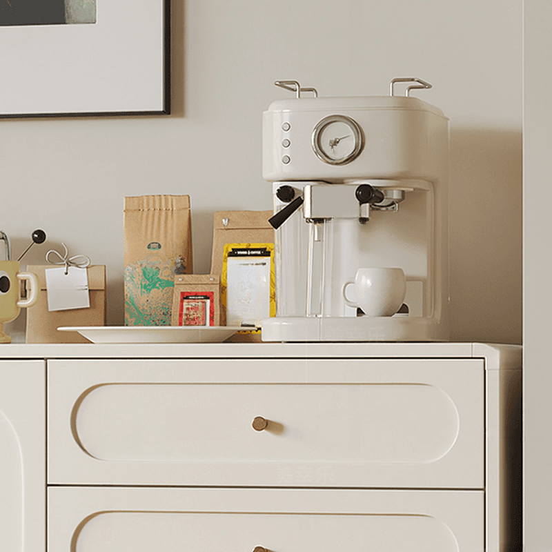 Chalk Casual Composite Wood Combo Dresser with 5 Drawers, Hutch, 3 Interior Shelves, Horizontal/Vertical - image 3