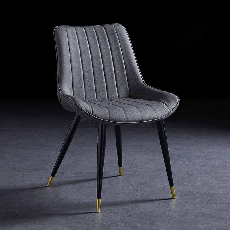 Outlined Faux Leather Upholstered Reliable Side Chair with Metal 4 Legs for Restaurant - image 34