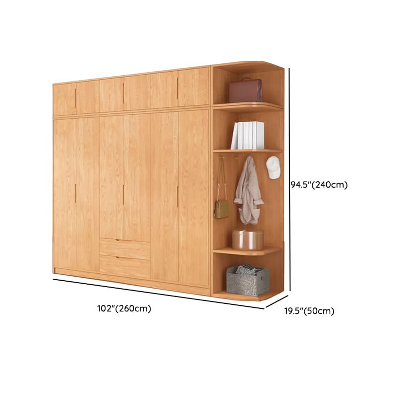 Wood Color Nordic Unfixed Wardrobe Closet - image 55