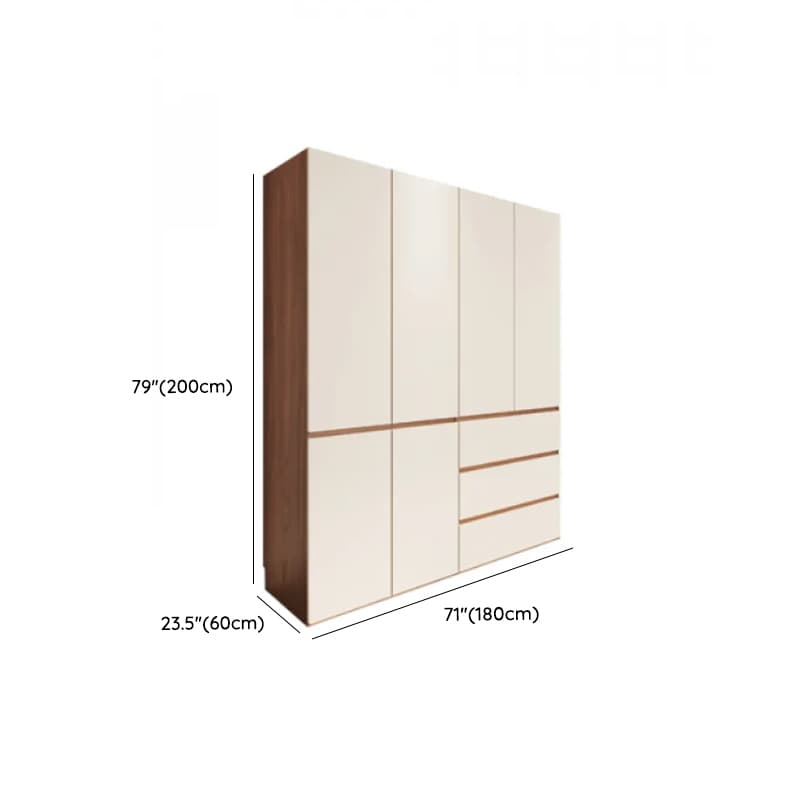 Beige Minimalist Manufactured Wood Wardrobe Closet with Soft Close Drawer, Soft Close Door, Interior Shelves, and Clothing Rod - image 10