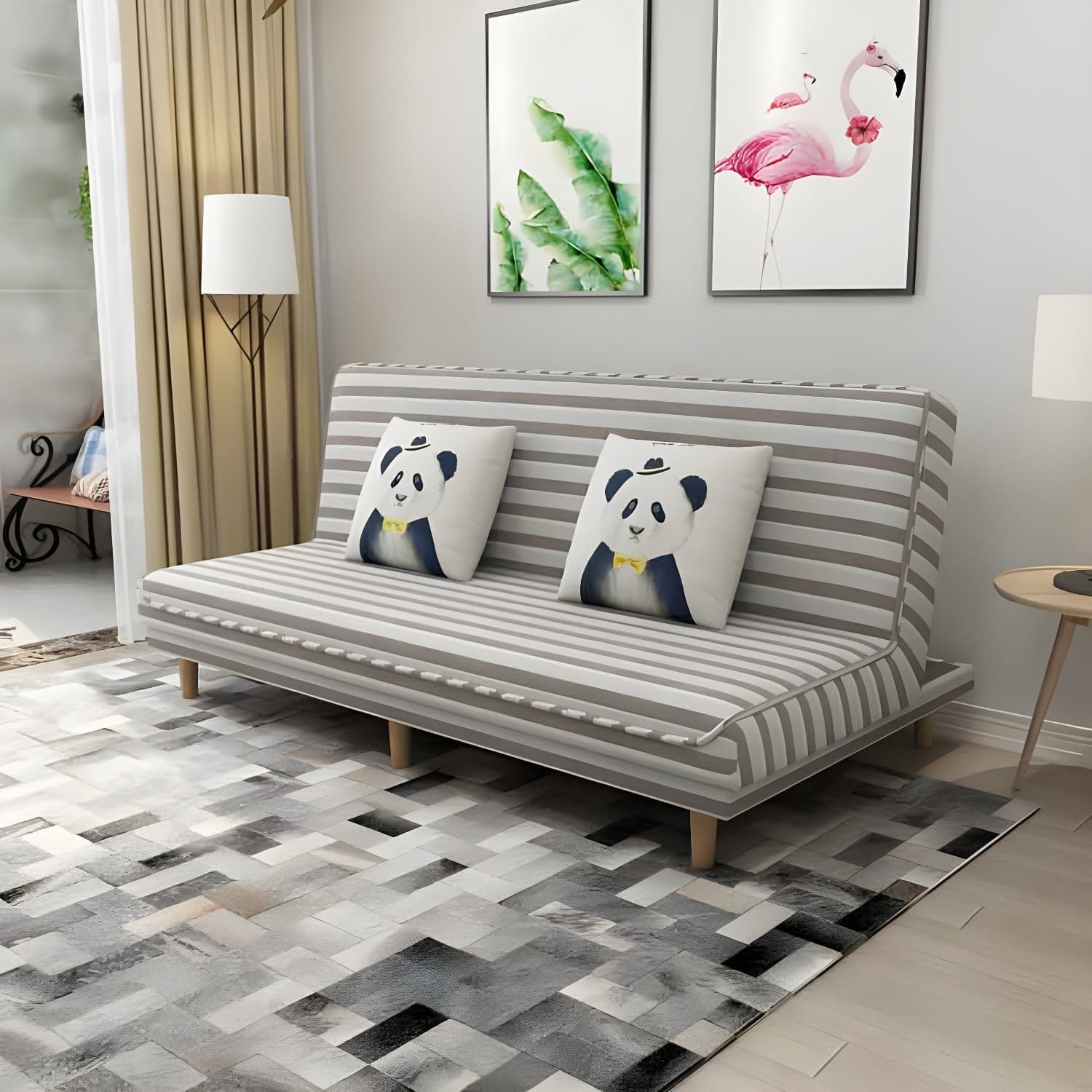 Convertible Armless Sofa 48"W Modern Sofa with Cotton Blend for Living Room - image 15