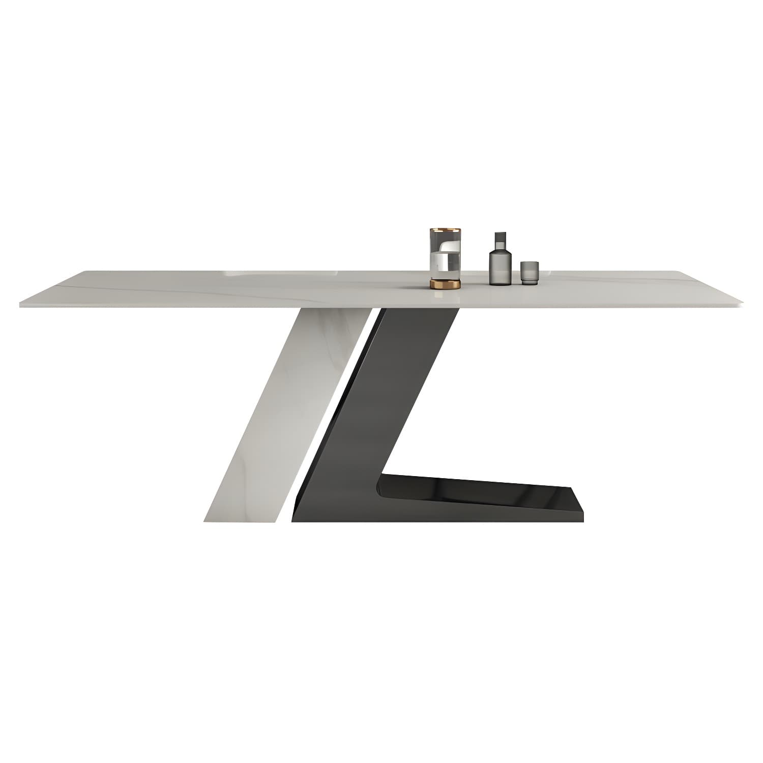 Modern White Stone Top Dinette Table Set 1/4/5/7 Pieces Dining Set with Padded Chairs - image 5