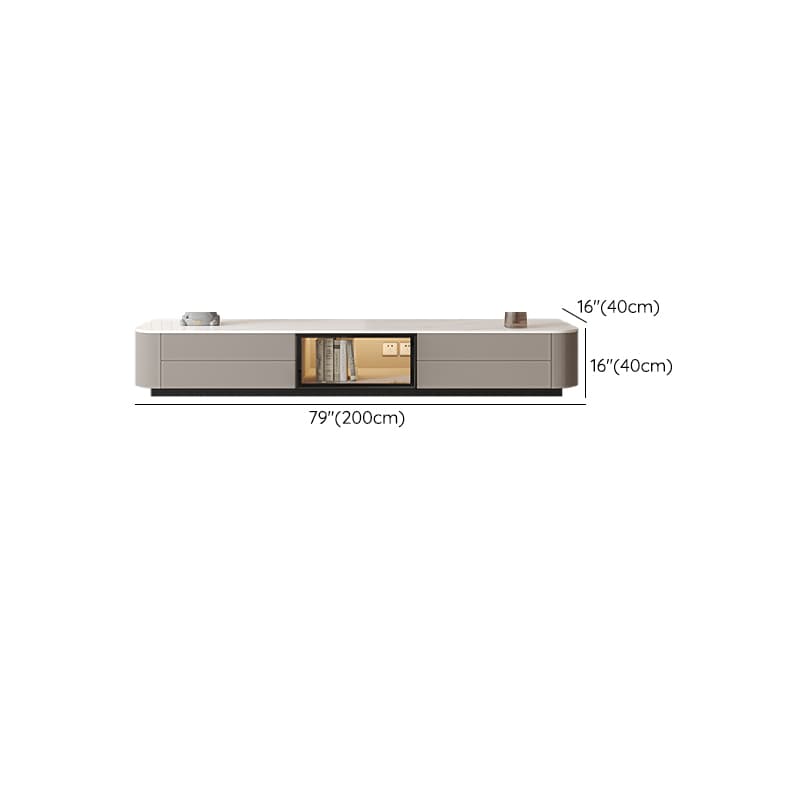 Rectangle Parlor TV Stand with Light and Gate Door - image 14