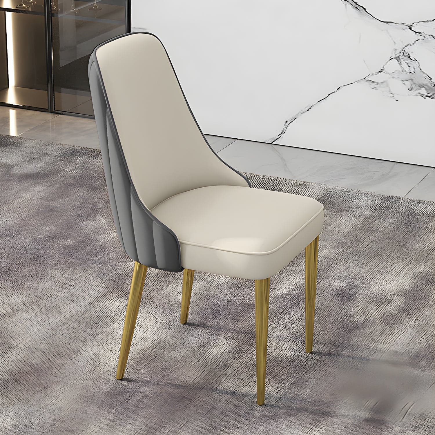 Glam Style Side Chair PU Leather Dining Chair for Living Room - image 6