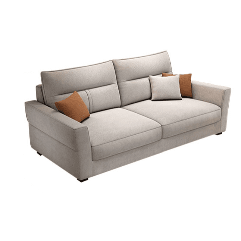 Standard Sofa/Single Sofa with Loose Back, Flannel Upholstery in Light Gray, Arm Included, 4/3 Pillows - image 4