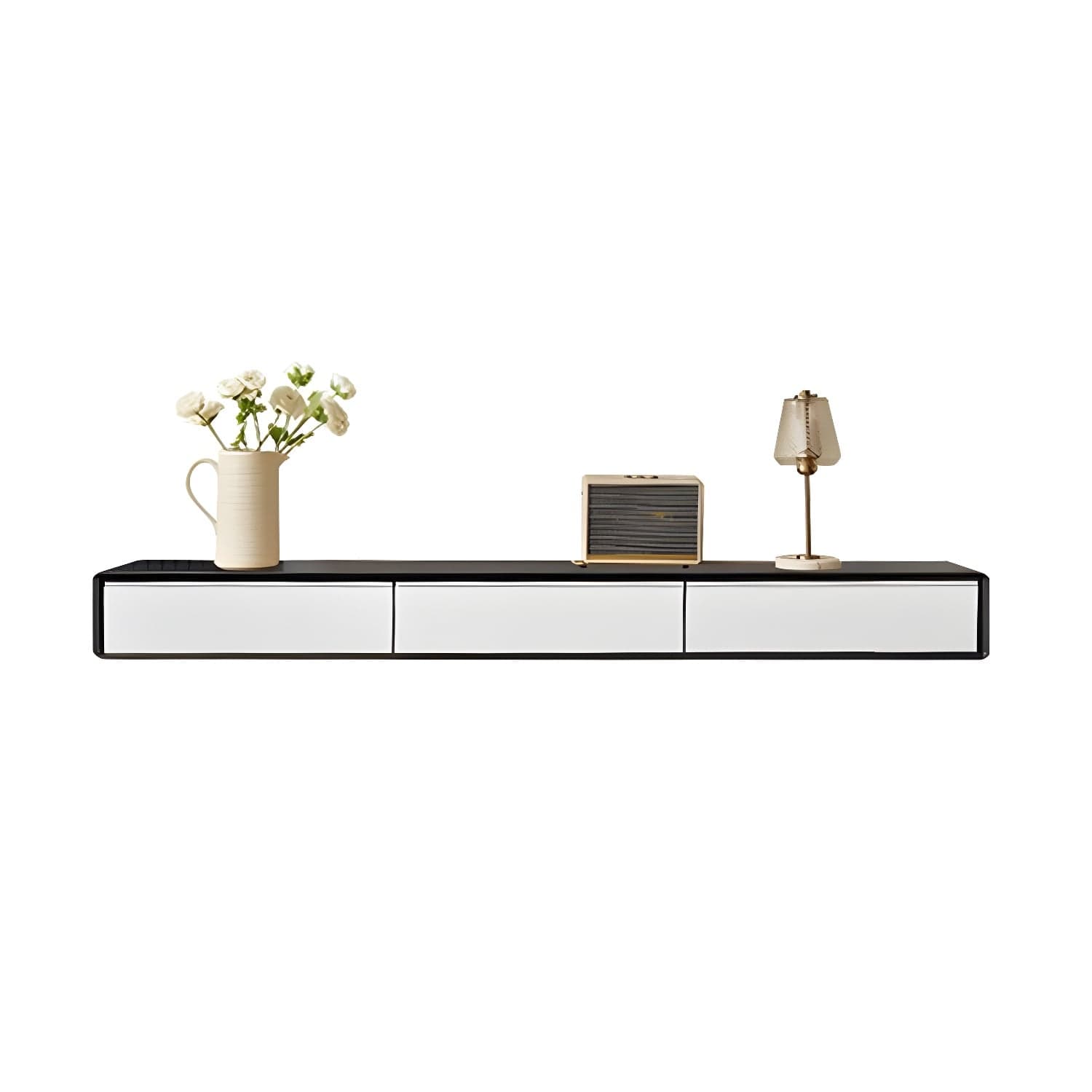 Contemporary Wood Media Console TV Stand with Drawer and Door - image 3