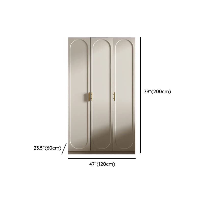 Chalk Simple Lumber Wardrobe Closet with Soft Close Drawer, Soft Close Door, Interior Shelves, and Clothing Rod - image 8